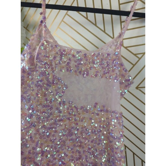 WOMEN'S Light Pink y2K Trendy Embroidery Sequins Top Cami Size Small READ - Picture 5 of 7